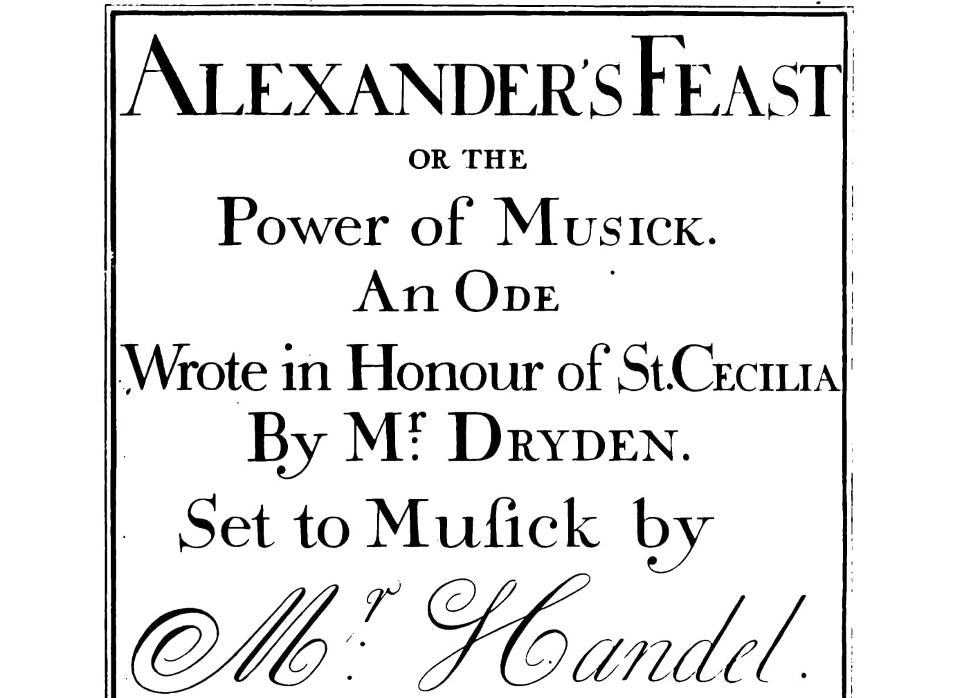 Händel ''Alexander's Feast''